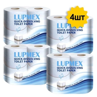 Туалетная бумага для биотуалета Lupmex растворимая 4шт.-16 рулонов